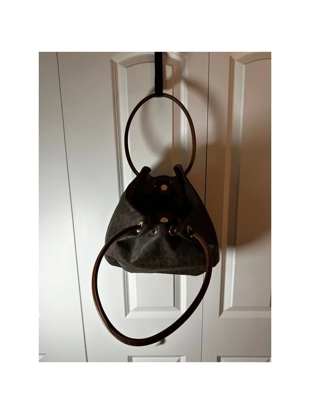 Women's Michael Kors Brown Tan Monogram Shoulder Bag One Size